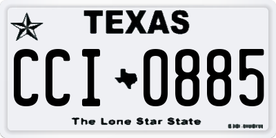 TX license plate CCI0885
