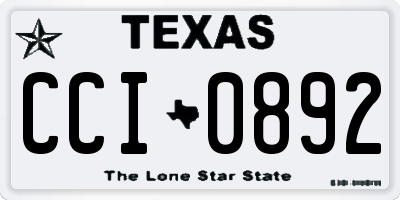 TX license plate CCI0892