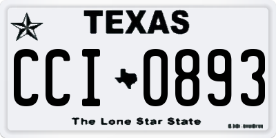 TX license plate CCI0893