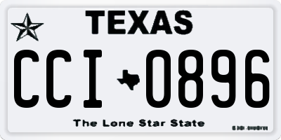 TX license plate CCI0896