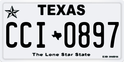 TX license plate CCI0897