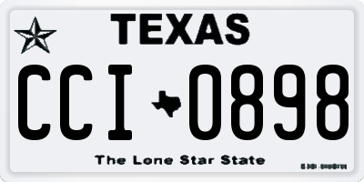 TX license plate CCI0898