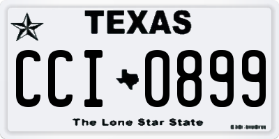 TX license plate CCI0899