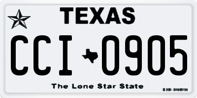 TX license plate CCI0905