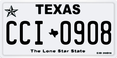 TX license plate CCI0908