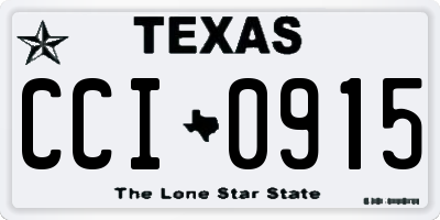 TX license plate CCI0915