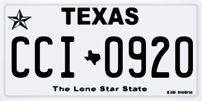 TX license plate CCI0920