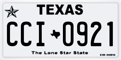 TX license plate CCI0921