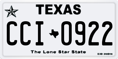 TX license plate CCI0922