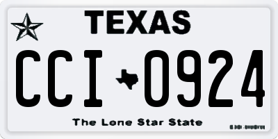 TX license plate CCI0924