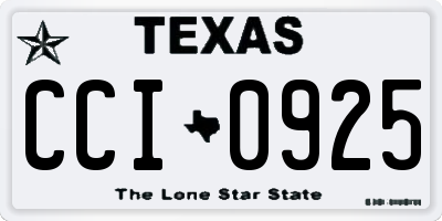 TX license plate CCI0925