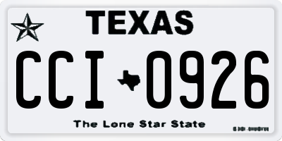 TX license plate CCI0926