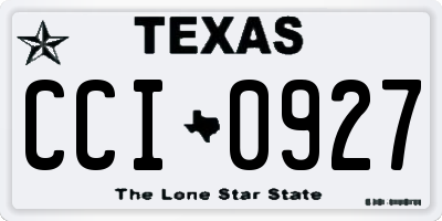 TX license plate CCI0927