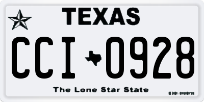 TX license plate CCI0928