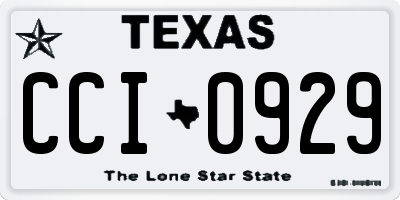 TX license plate CCI0929