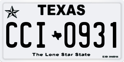 TX license plate CCI0931
