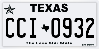 TX license plate CCI0932