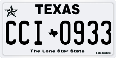 TX license plate CCI0933