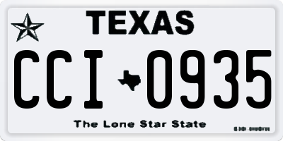 TX license plate CCI0935