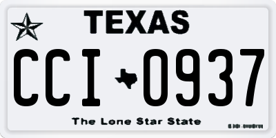 TX license plate CCI0937