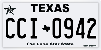 TX license plate CCI0942