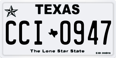 TX license plate CCI0947