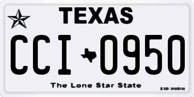 TX license plate CCI0950