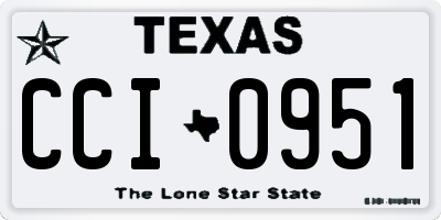 TX license plate CCI0951
