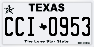 TX license plate CCI0953