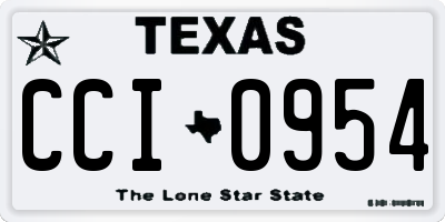 TX license plate CCI0954