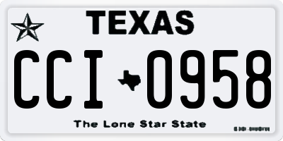 TX license plate CCI0958