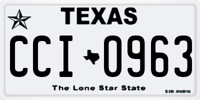 TX license plate CCI0963
