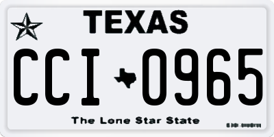 TX license plate CCI0965