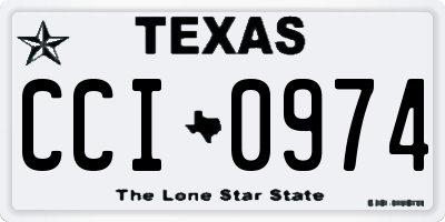 TX license plate CCI0974