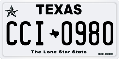 TX license plate CCI0980