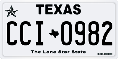TX license plate CCI0982