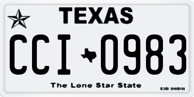 TX license plate CCI0983