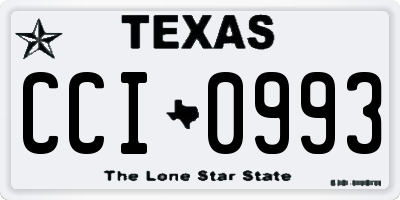 TX license plate CCI0993