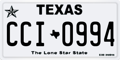 TX license plate CCI0994