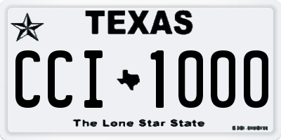 TX license plate CCI1000