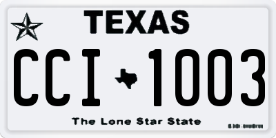 TX license plate CCI1003