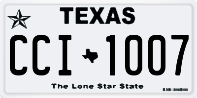 TX license plate CCI1007