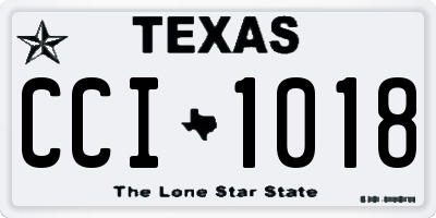 TX license plate CCI1018