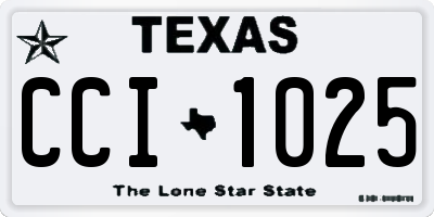 TX license plate CCI1025