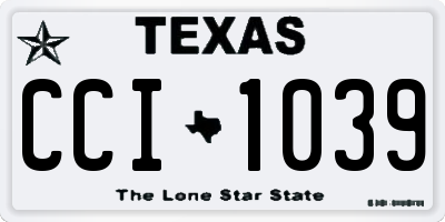TX license plate CCI1039
