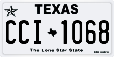 TX license plate CCI1068