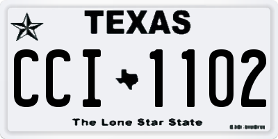 TX license plate CCI1102