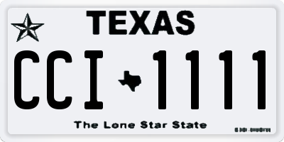 TX license plate CCI1111