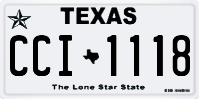 TX license plate CCI1118