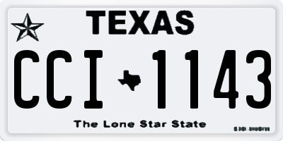 TX license plate CCI1143